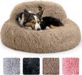 PetJett Calming Medium Dog Bed 30in Round - Plush Donut Comfort
