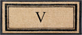 Natural Coir & Rubber Hand Flocked Large Monogrammed Door Mat 30x60