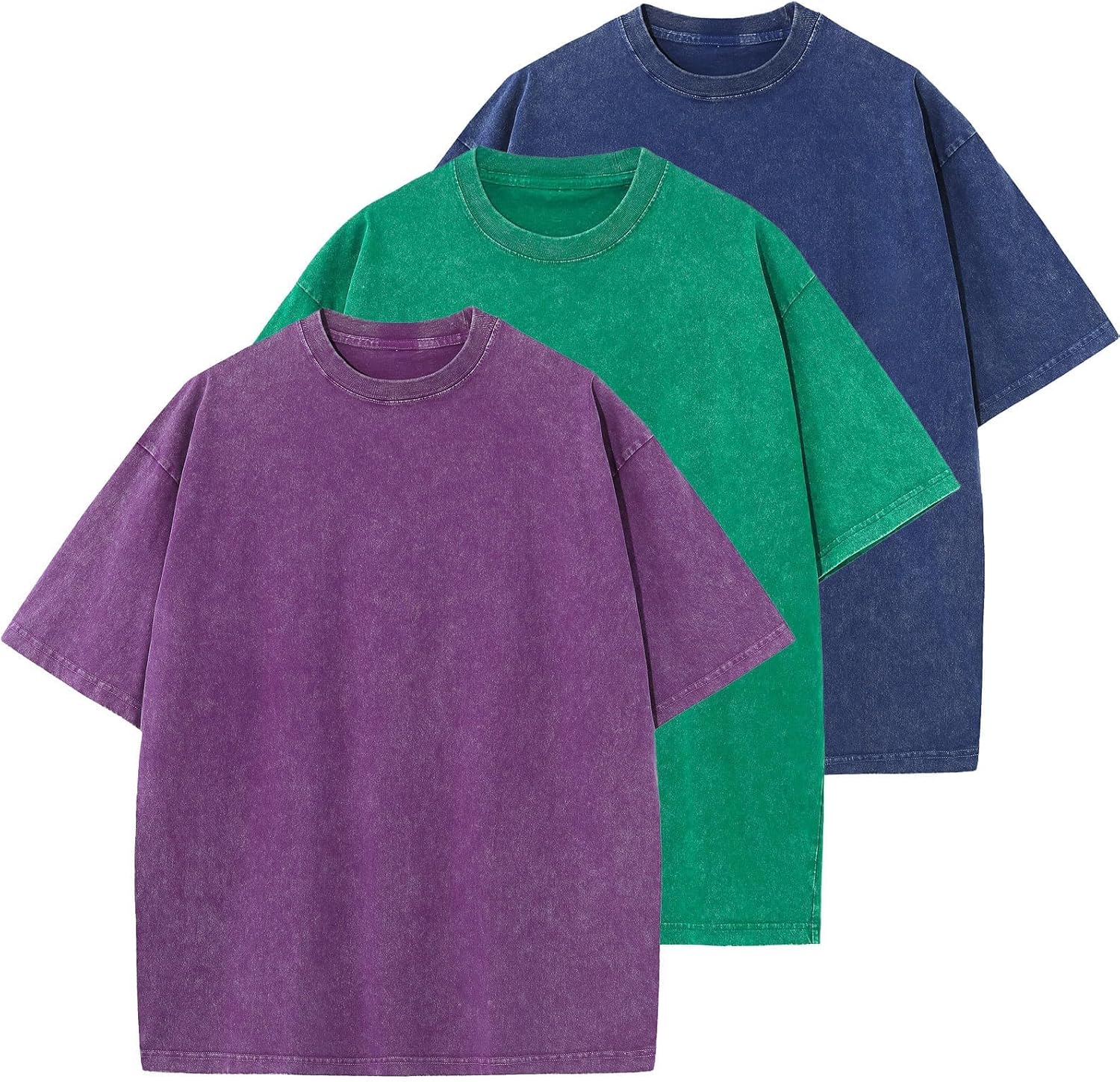 Men's Cotton T-Shirts Oversized Casual Loose Basic Tee Tops