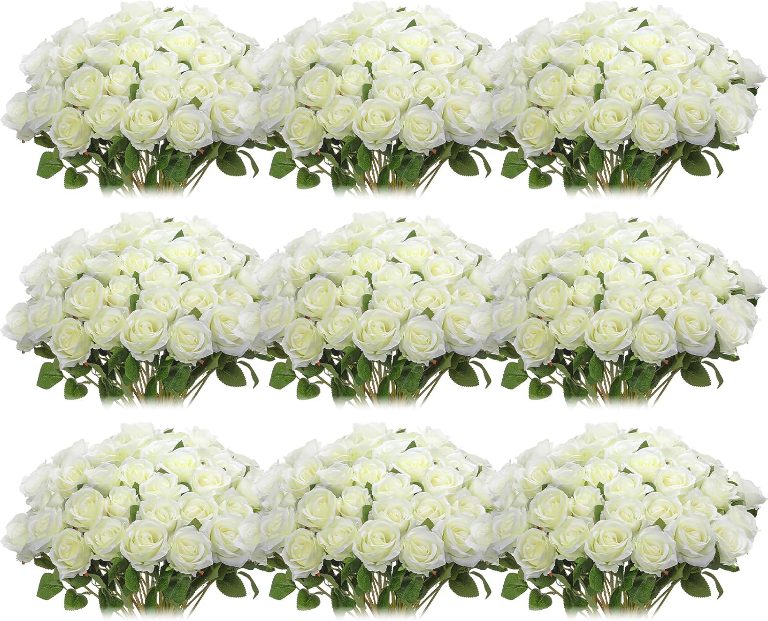 100 Pieces Artificial Roses Flowers Bulk for Wedding Decor