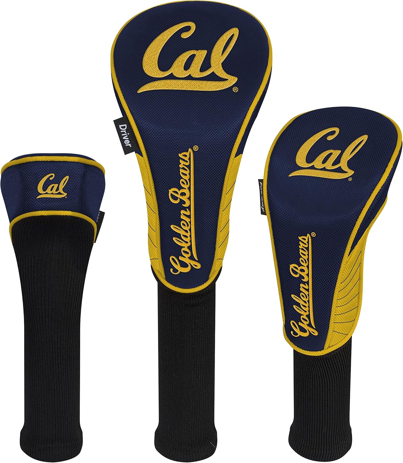 Collegiate Set of Three Headcovers for Golf Clubs - Durable Design