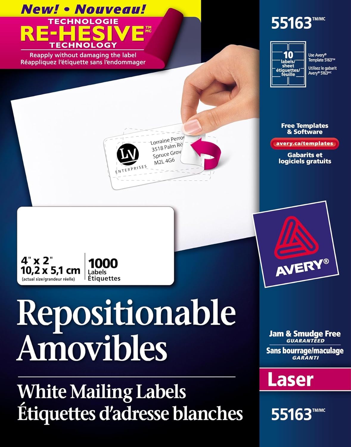 Avery Repositionable Mailing Labels for Easy Customization