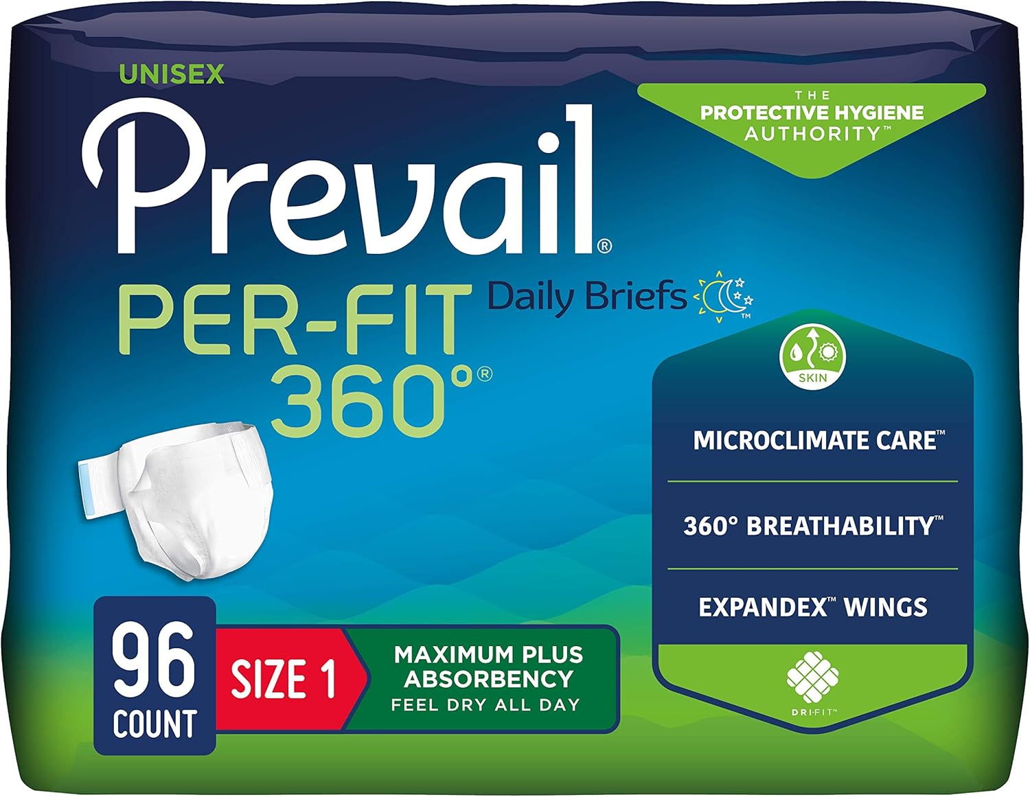 Prevail Per-Fit 360 Daily Incontinence Briefs for Comfort