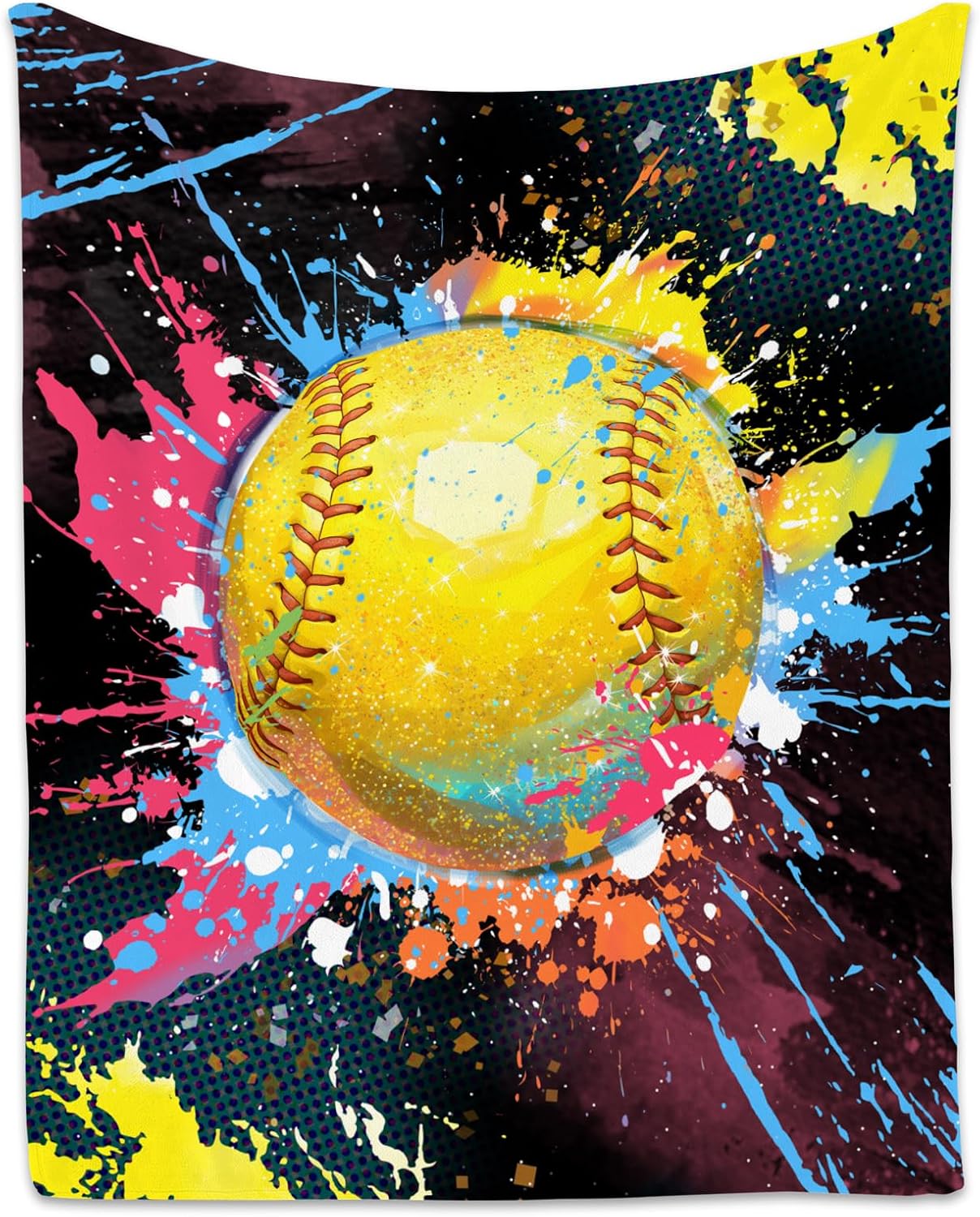 Softball Blanket for Girls - Lightweight Sports Throw for Teens