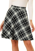 Allegra K Women's Plaids Vintage Tartan A-Line Knee Length Skirt