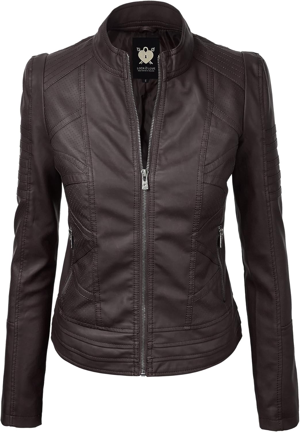 Lock and Love Women's Faux Leather Moto Biker Jacket Coat Review