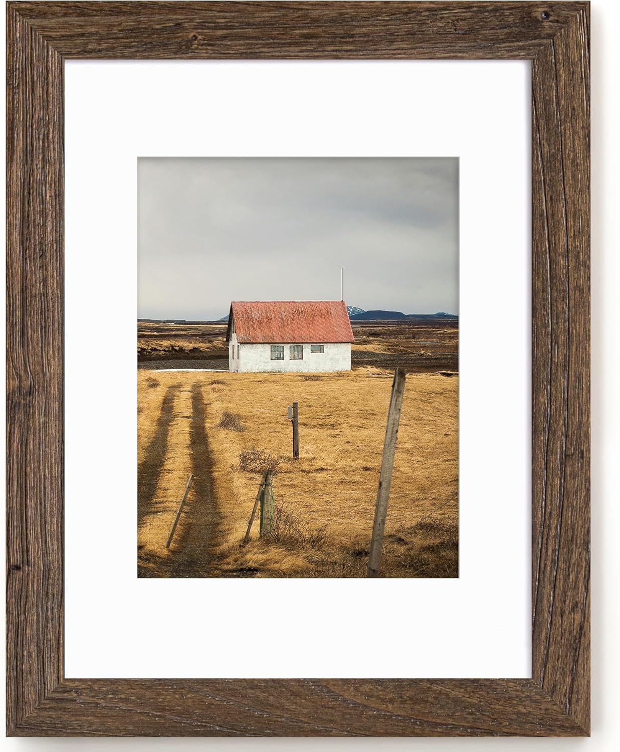 Rustic 12x16 Picture Frame with Tempered Glass for Home Decor