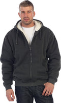 Men's Heavyweight Sherpa Lined Fleece Hoodie Jacket - Extra Warm