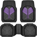 CAR PASS Heavy Duty Rubber Car Mats Two-Tone Trim-to-Fit - All-Weather