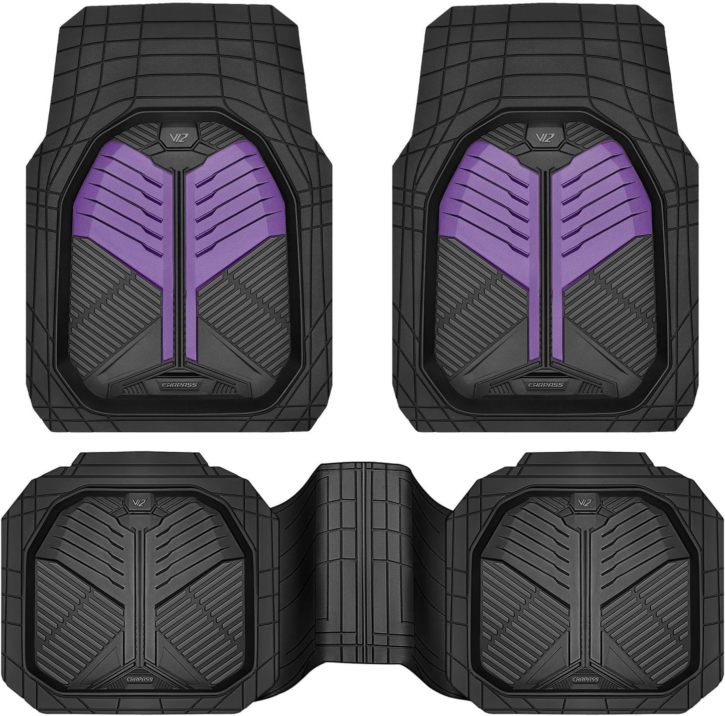 CAR PASS Heavy Duty Rubber Car Mats for All Weather Protection