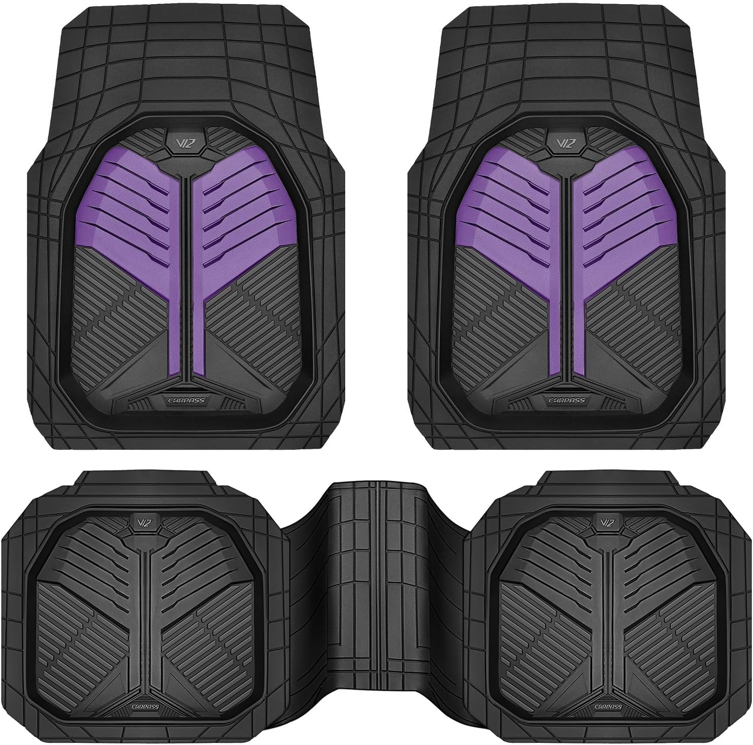 CAR PASS Heavy Duty Rubber Car Mats for All Weather Protection