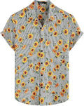 VATPAVE Mens Floral Hawaiian Shirt for Casual Beach Style