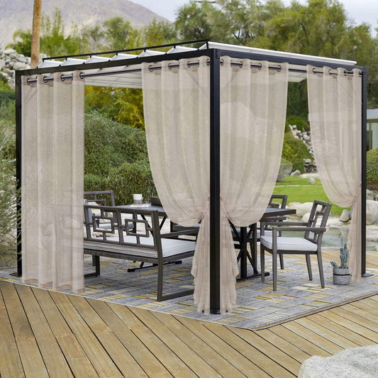 LORDTEX Burlap Linen Look Outdoor Curtains for Elegant Spaces