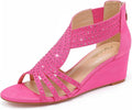 Women Wedge Sandals Sparkly Rhinestone Open Toe - Dressy Wedge 2.36in