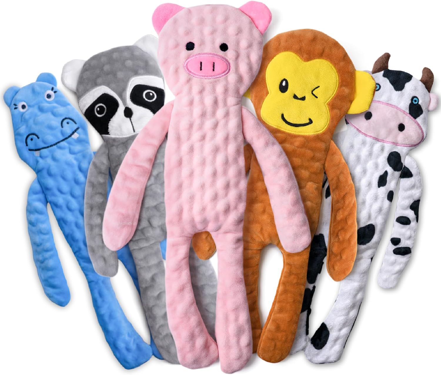 SHARLOVY Squeaky Dog Toys 5 Pack - Keep Large Dogs Busy