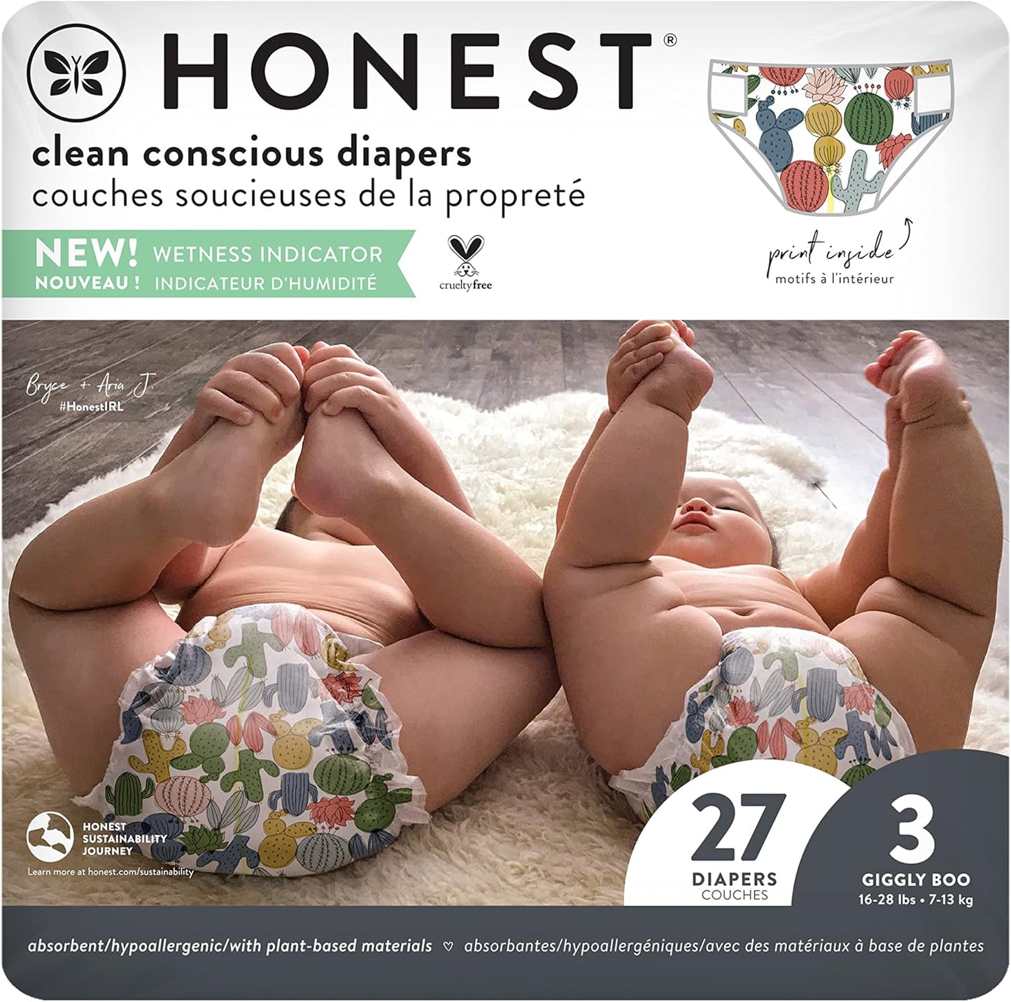 The Honest Company Eco-Friendly Pandas Diapers - Size 3 (16-28 lbs)