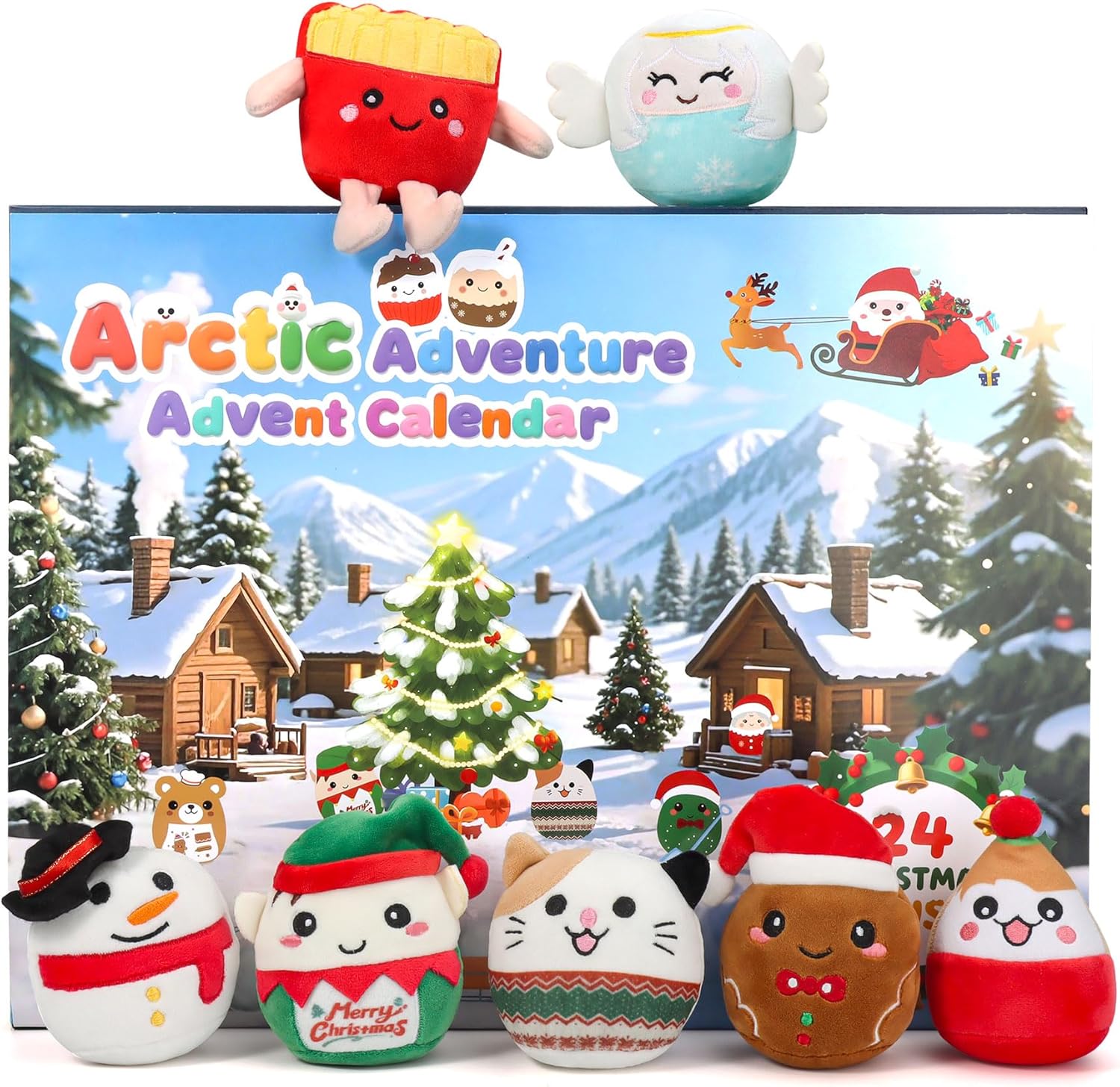 2025 Christmas Mini Plush Advent Calendar with 24 Soft Toys