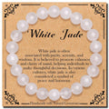 8mm White Jade Bracelet: Natural Stress Relief