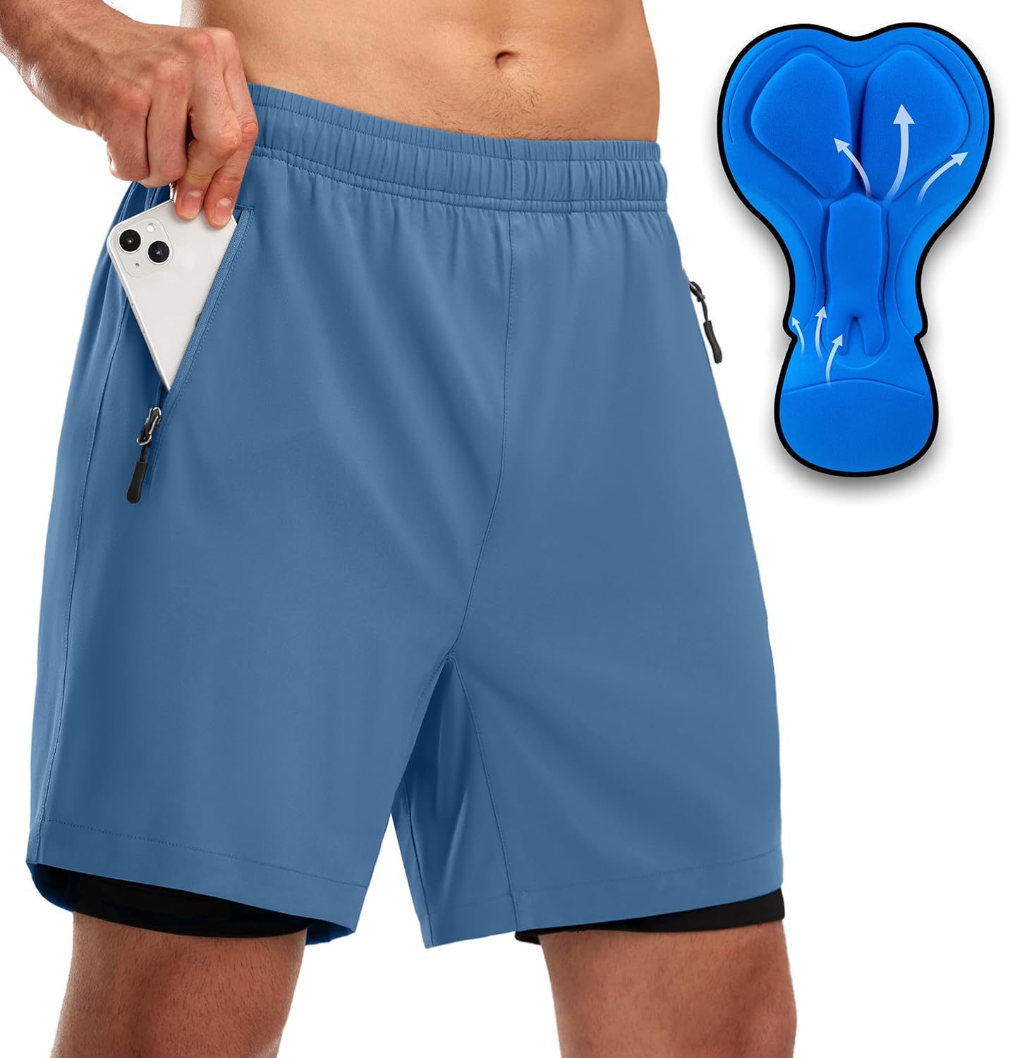 Bikewa Men's Mountain Bike Shorts with 3D Padding for Comfort