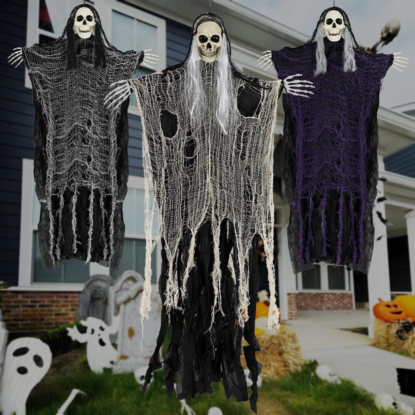 Scary Hanging Ghosts for Halloween Decorations Indoor Outdoor