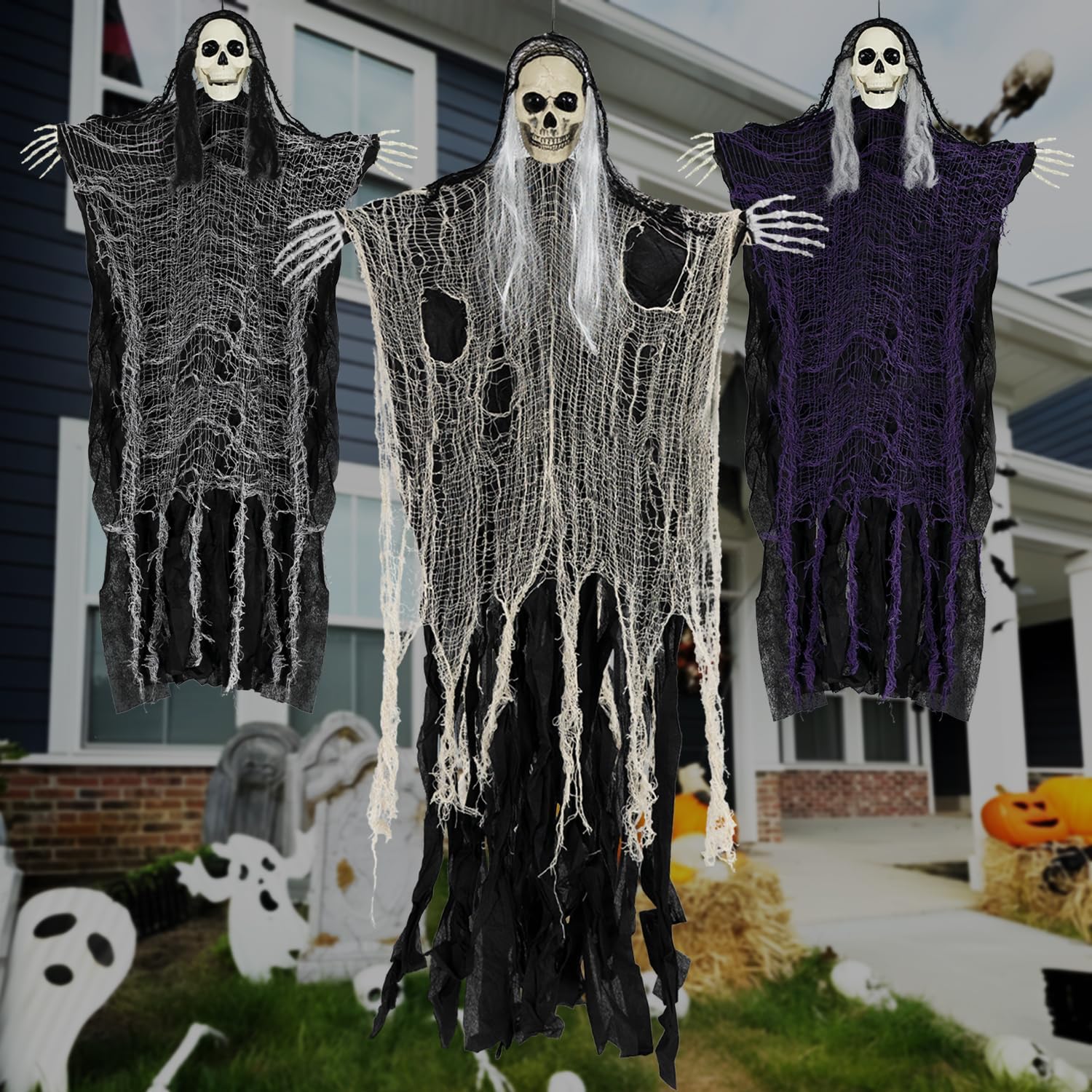 Scary Hanging Ghosts for Halloween Decorations Indoor Outdoor
