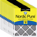 Nordic Pure 18x25x1 MERV 10 Pleated Plus Carbon 12 Pack - Odor Control