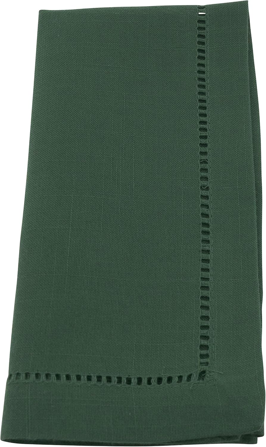SARO LIFESTYLE Hemstitched Border Dinner Napkin Set of 12