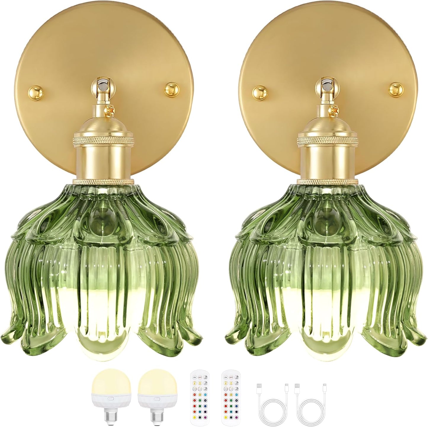 Vintage Battery Operated Wall Sconce with Remote Control for Home