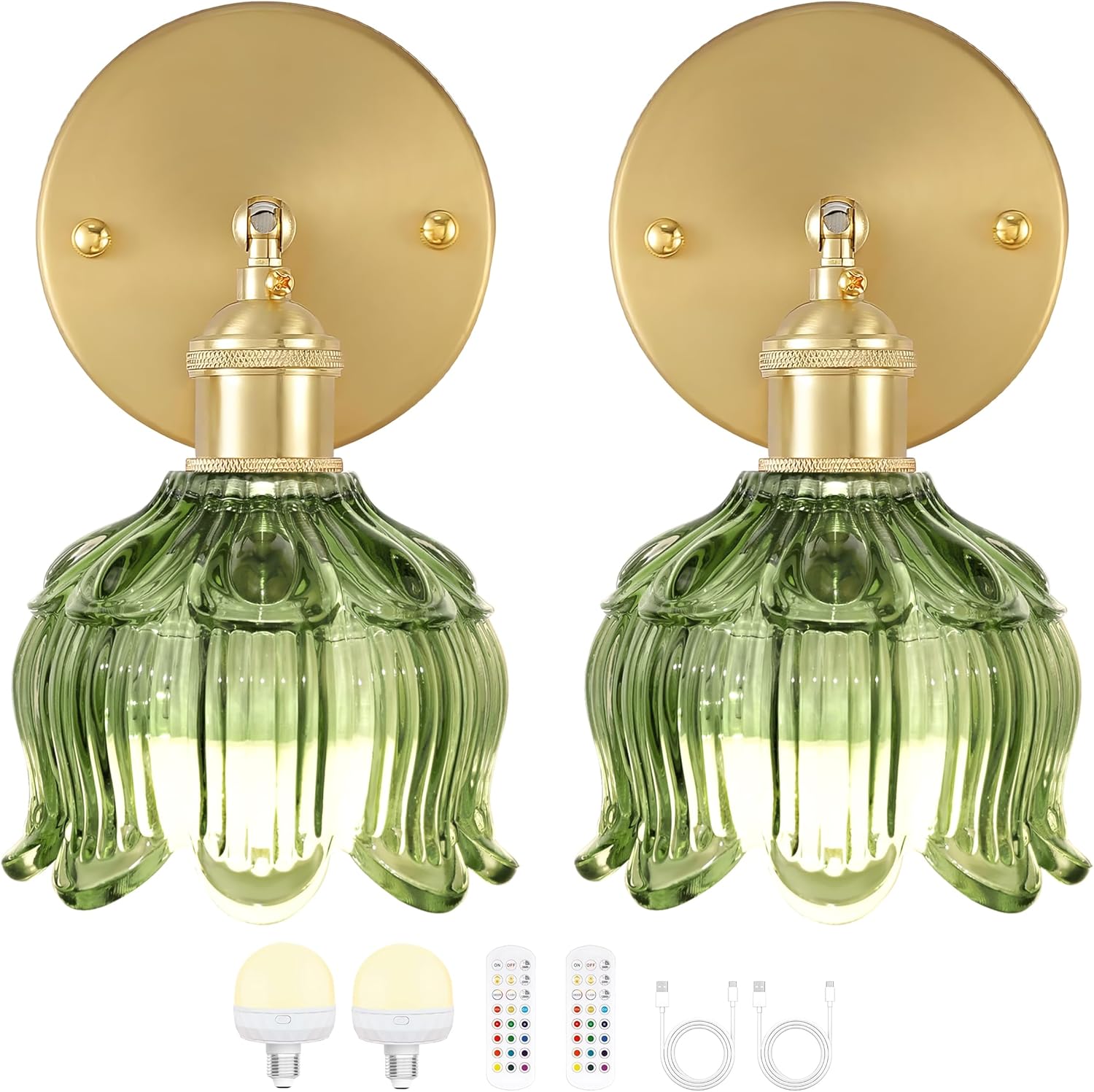Vintage Battery Operated Wall Sconce with Remote Control for Home