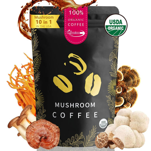 Organic Mushroom Coffee | Immunity & Focus Boost | Premium Blend | 30 servings
