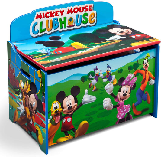Delta Children Deluxe Toy Box for Mickey Mouse Fans, Durable & Safe