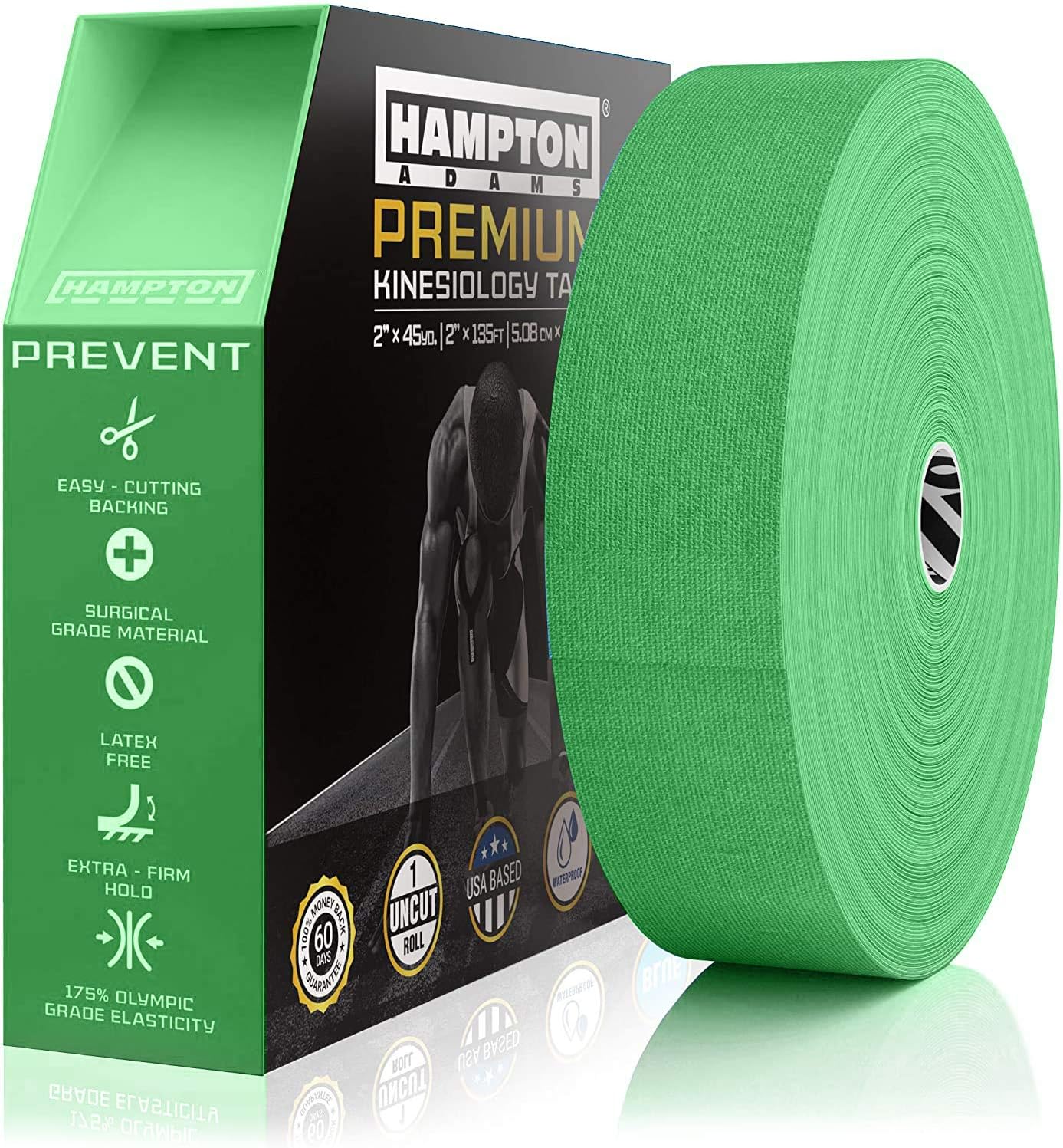 Hampton Adams Elastic Kinesiology Tape for Pain Relief & Support