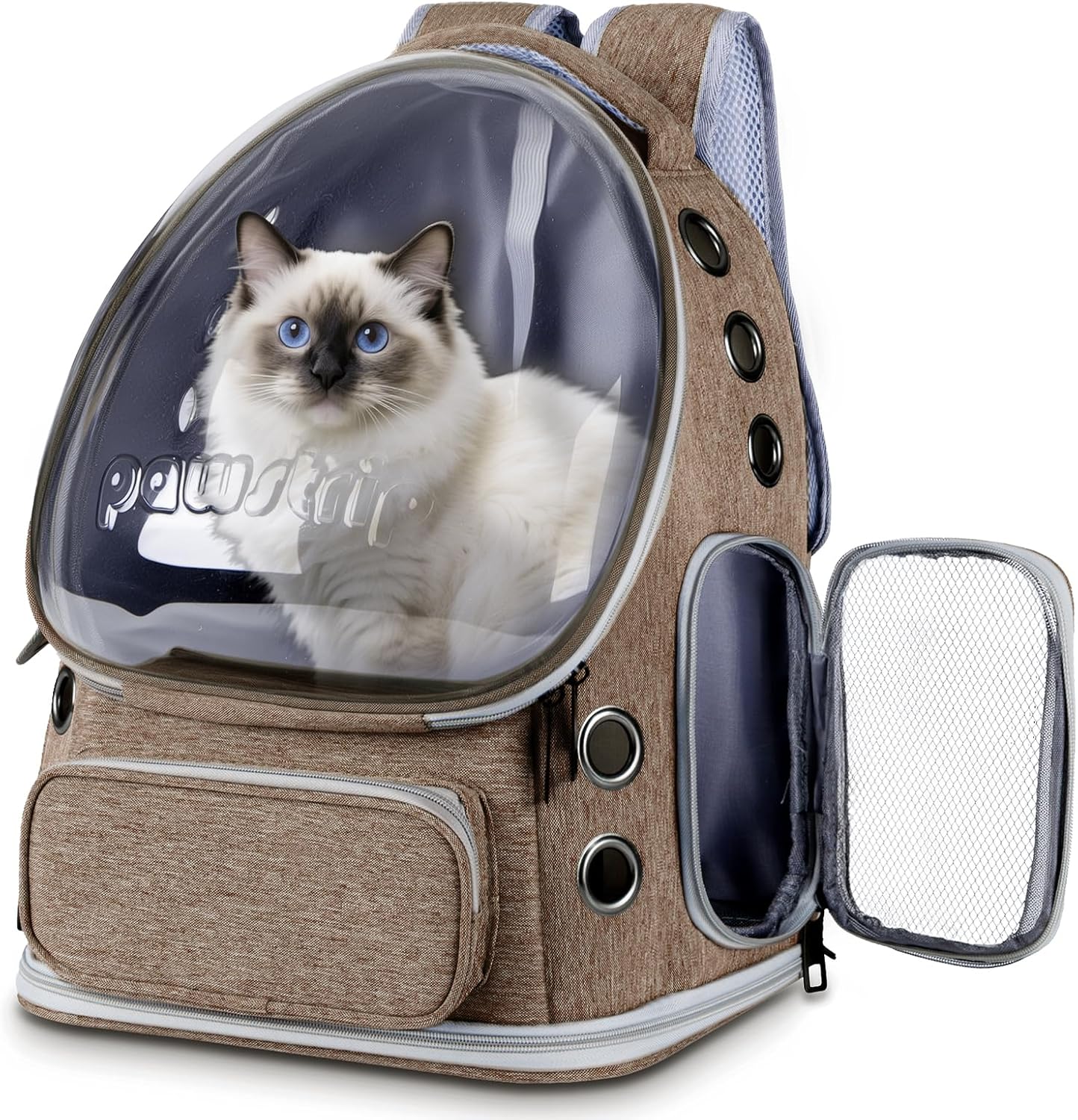 Cat Backpack Carrier with Bubble Window for Travel Comfort