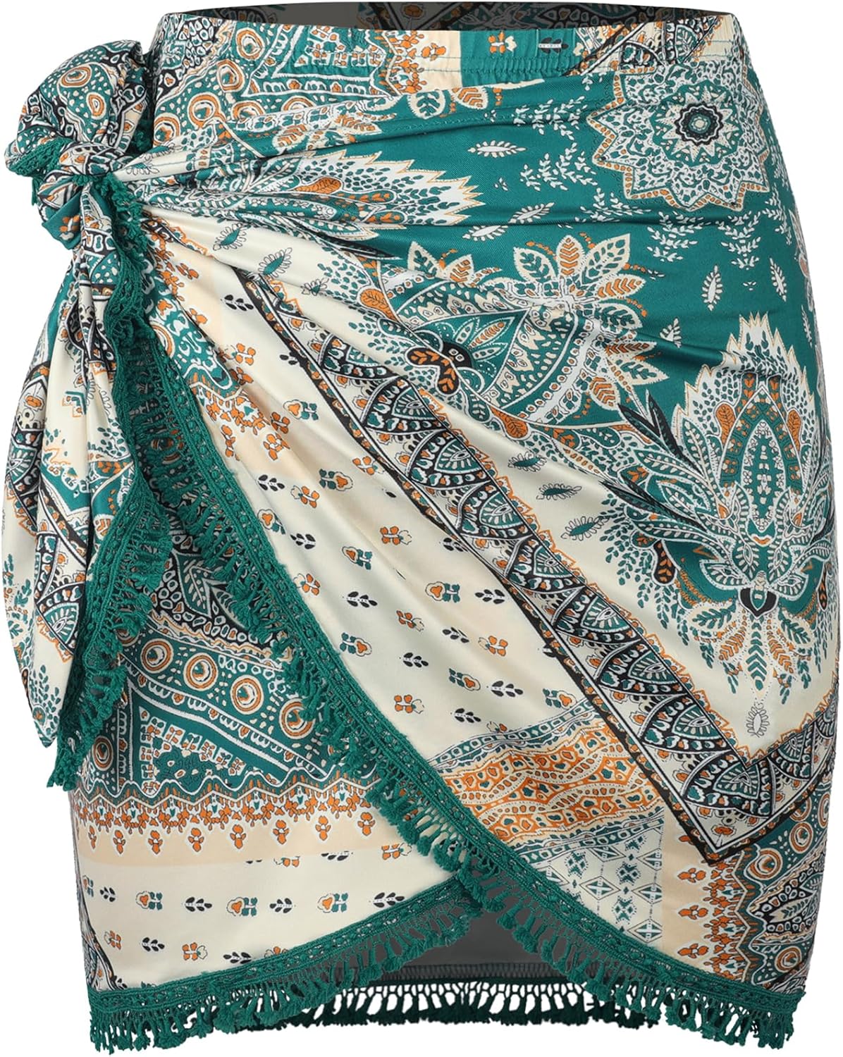 ZAFUL Slit Skirt for Women: Boho Print Tie Side Wrap Mini Skirt