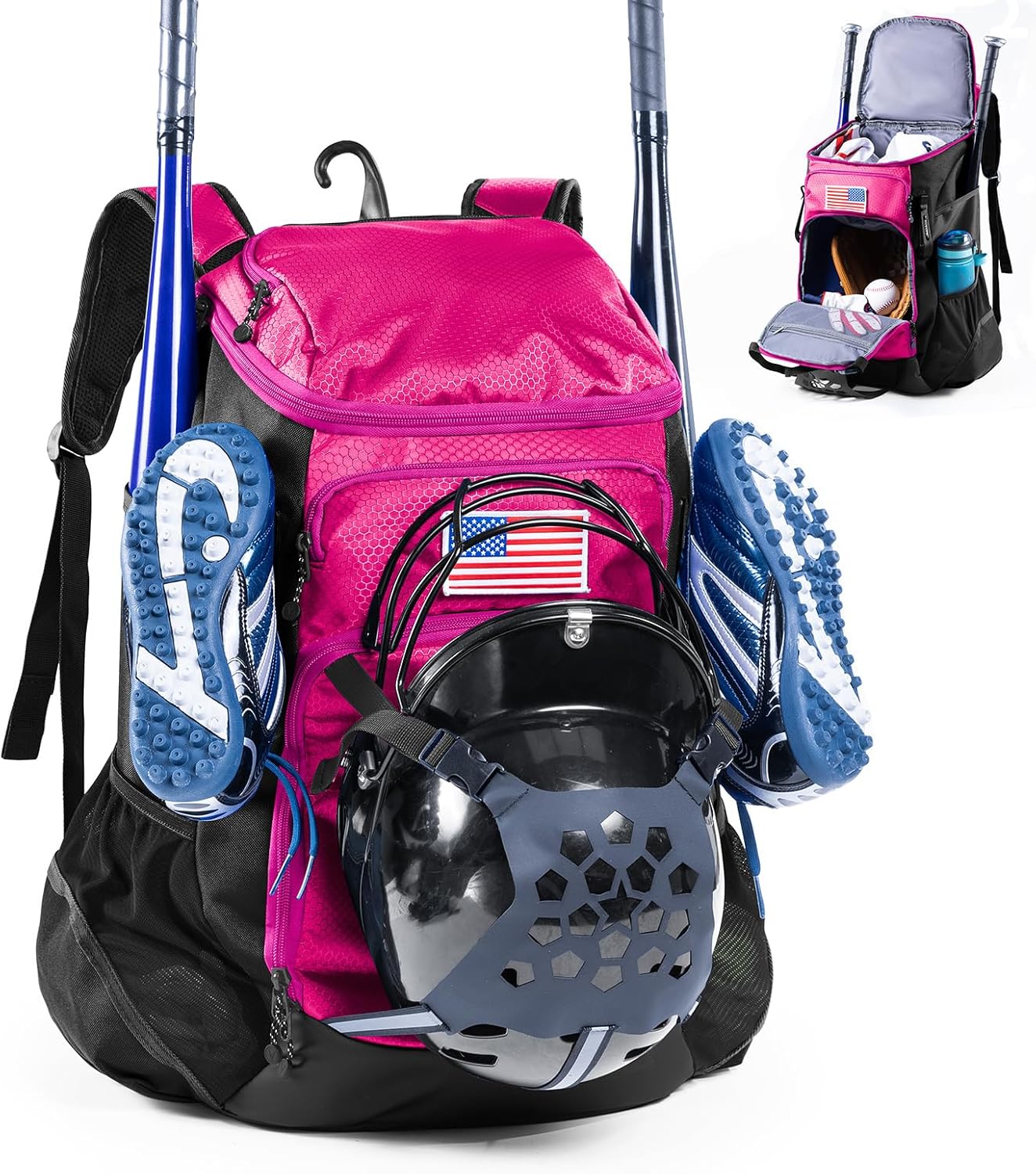 Double-layer Baseball Bag with Gear Klip for All Ages