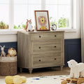 WAMPAT Baby Dresser with 3 Drawers - Compact Rustic Oak Storage