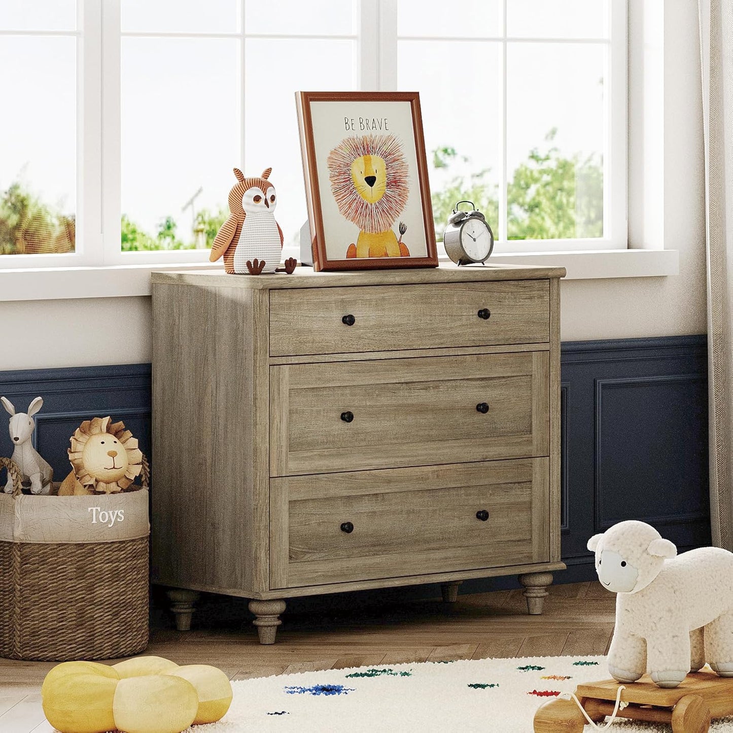 WAMPAT Baby Dresser with 3 Drawers for Kids and Nursery