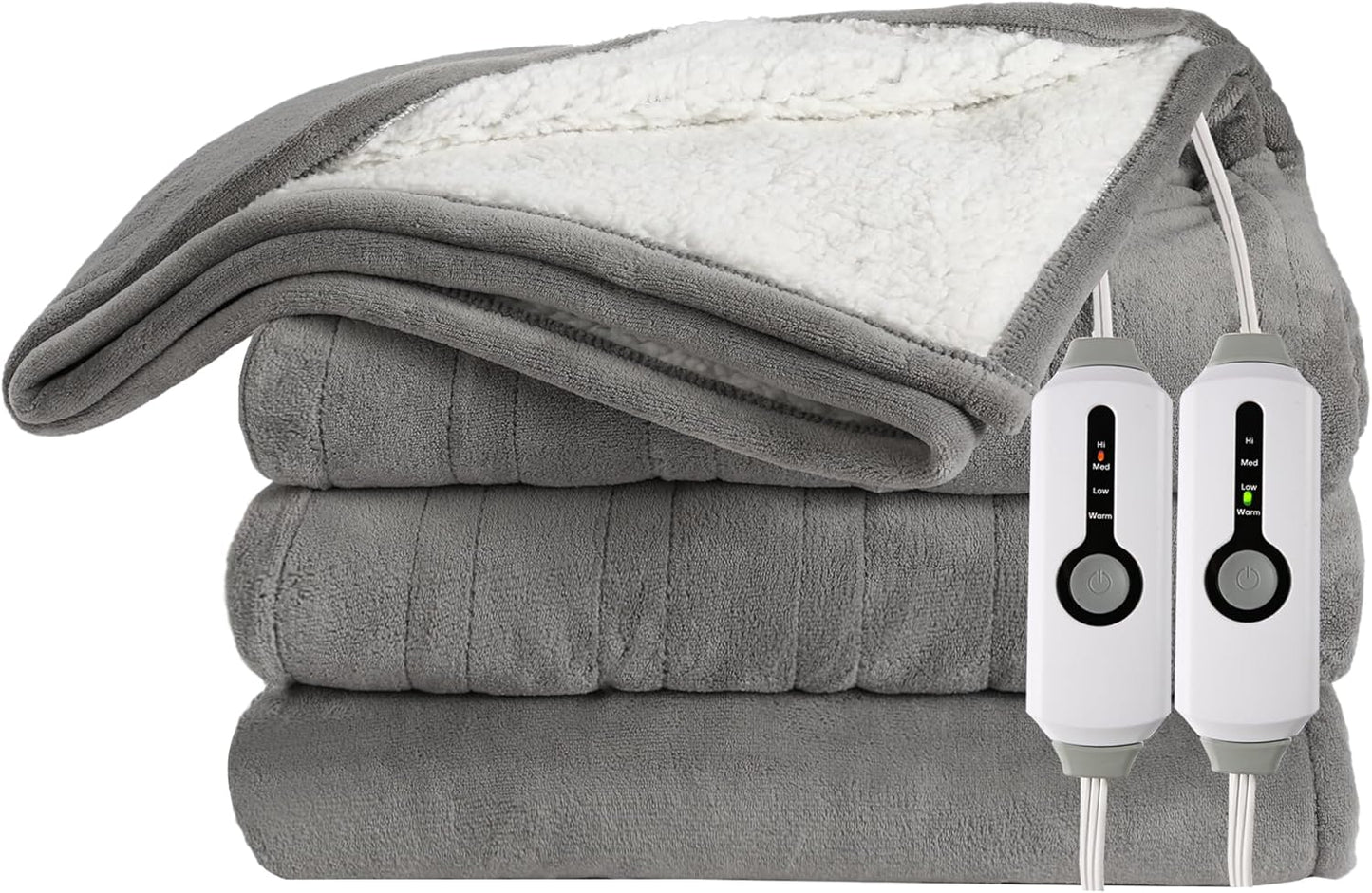 Electric Heated Blanket with Microplush Cover for King Size Beds