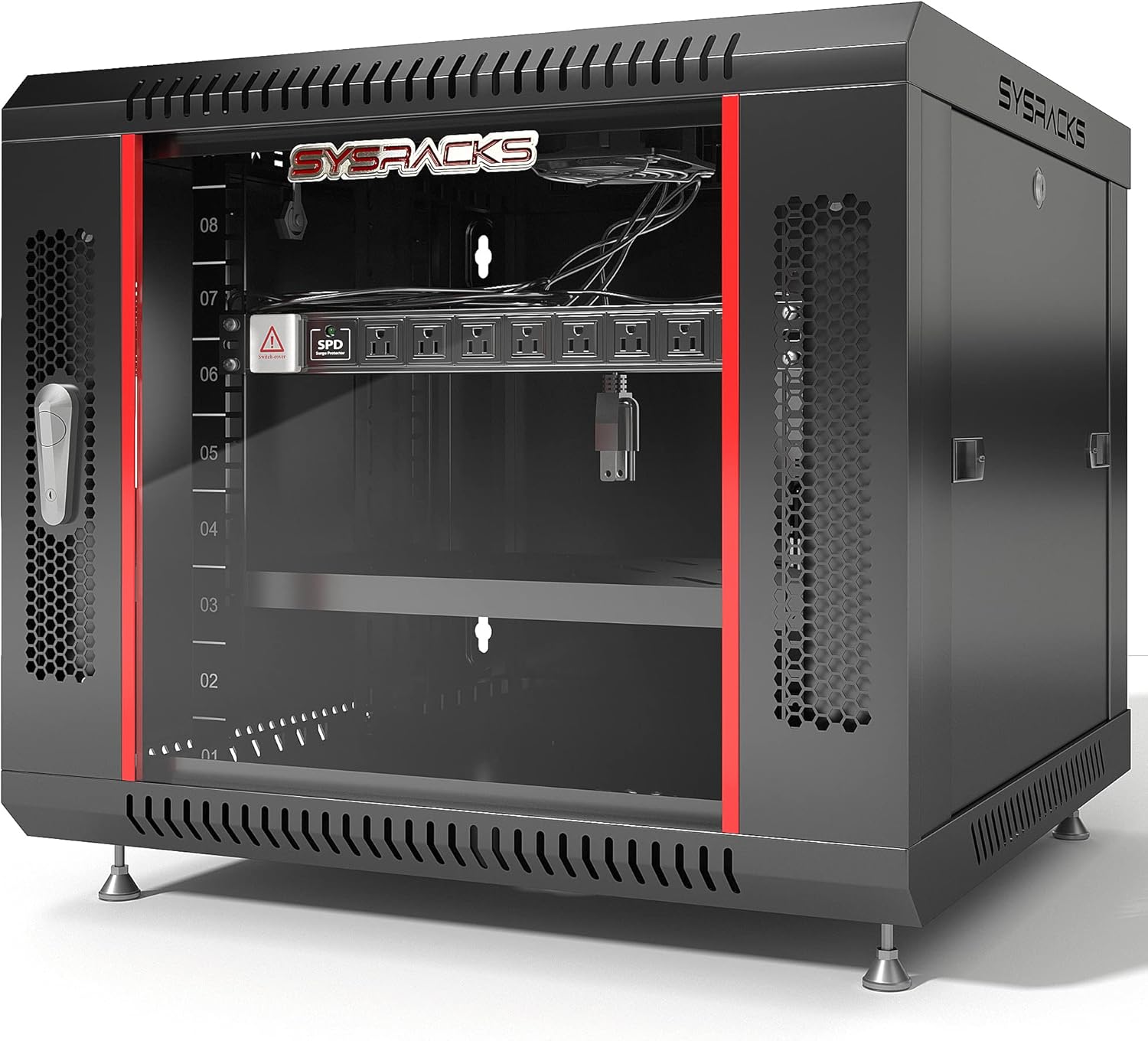 9U Server Rack for Network and AV Equipment - Locking Doors