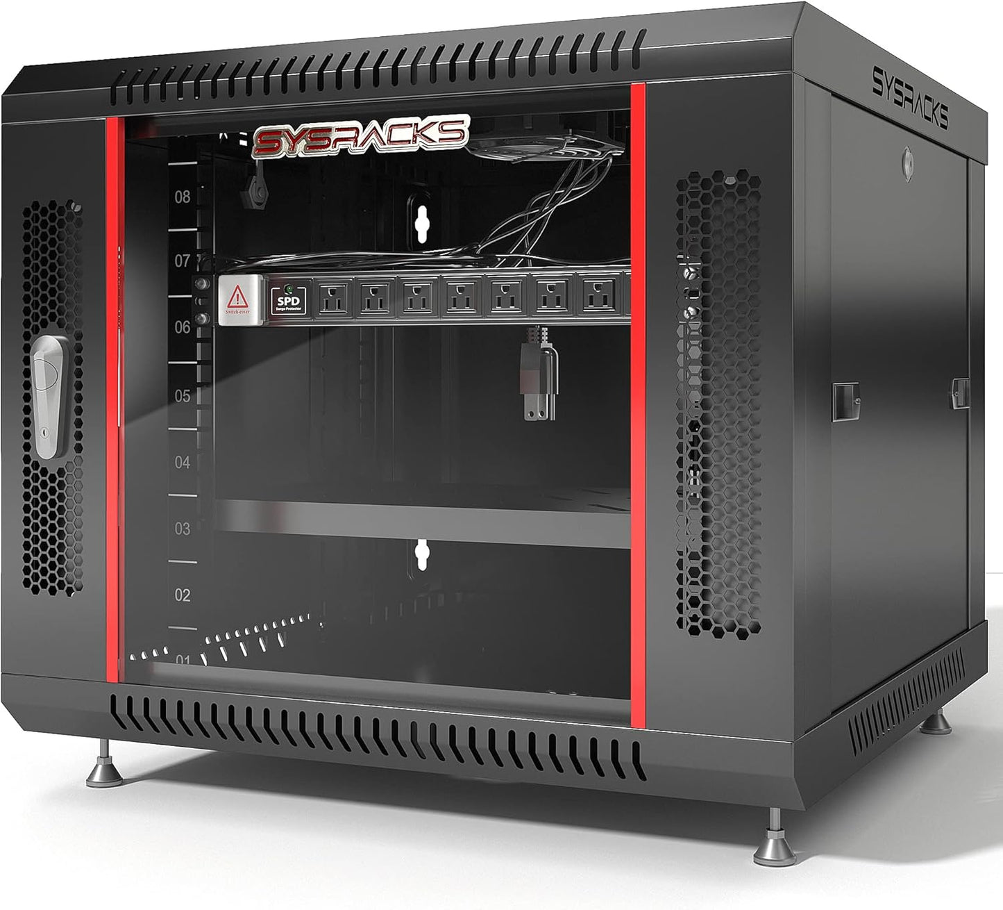 9U Wall Mount Server Rack - Secure Locking Cabinet for AV Gear