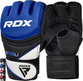 MMA Grappling Gloves RDX Maya Hide Leather - Durable Wrist Support