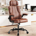Executive Leather Office Chair with Thick Cushion & Lumbar Support