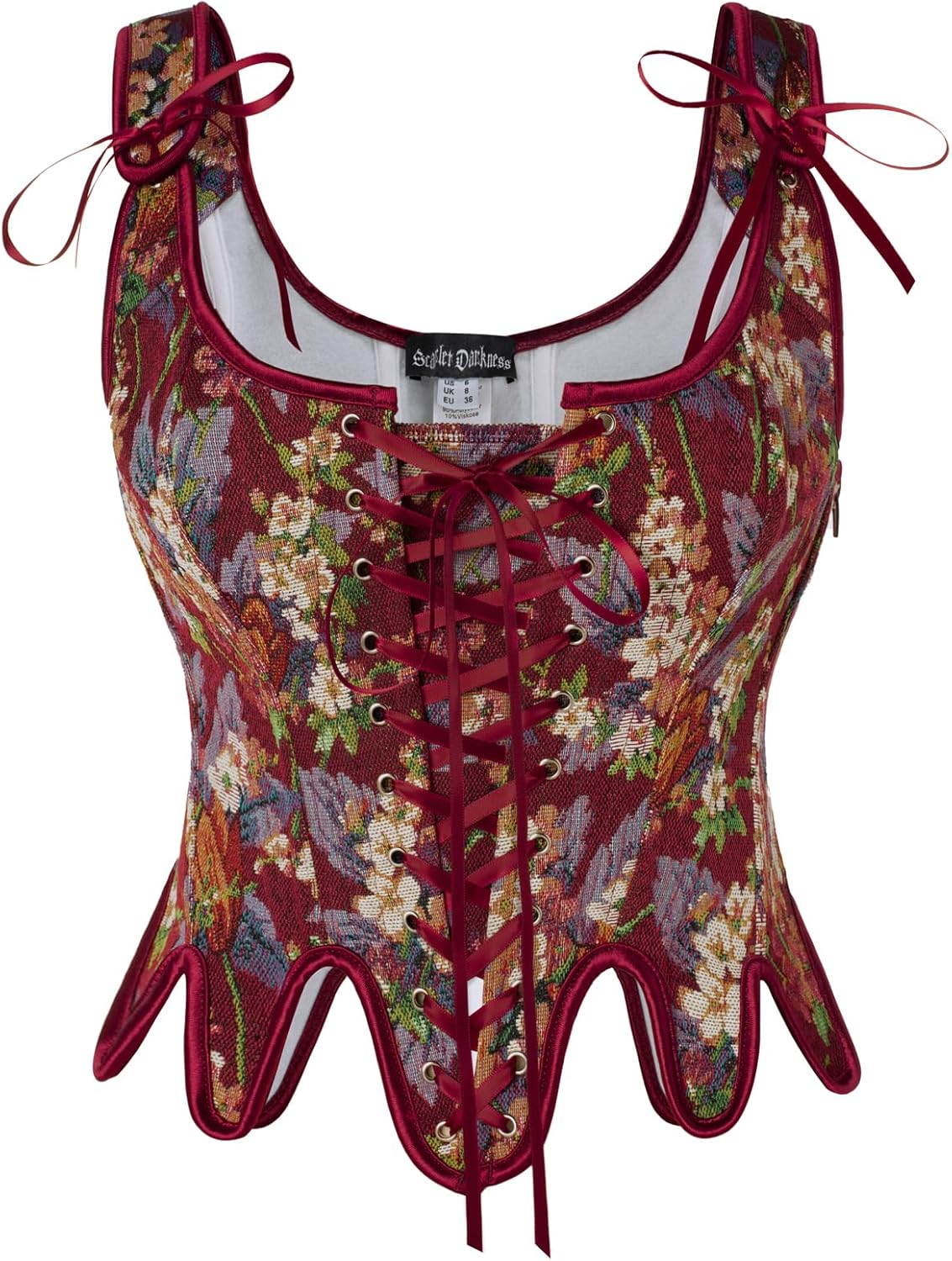 Elegant Floral Lace Up Corset Tops for Women by Scarlet Darkness
