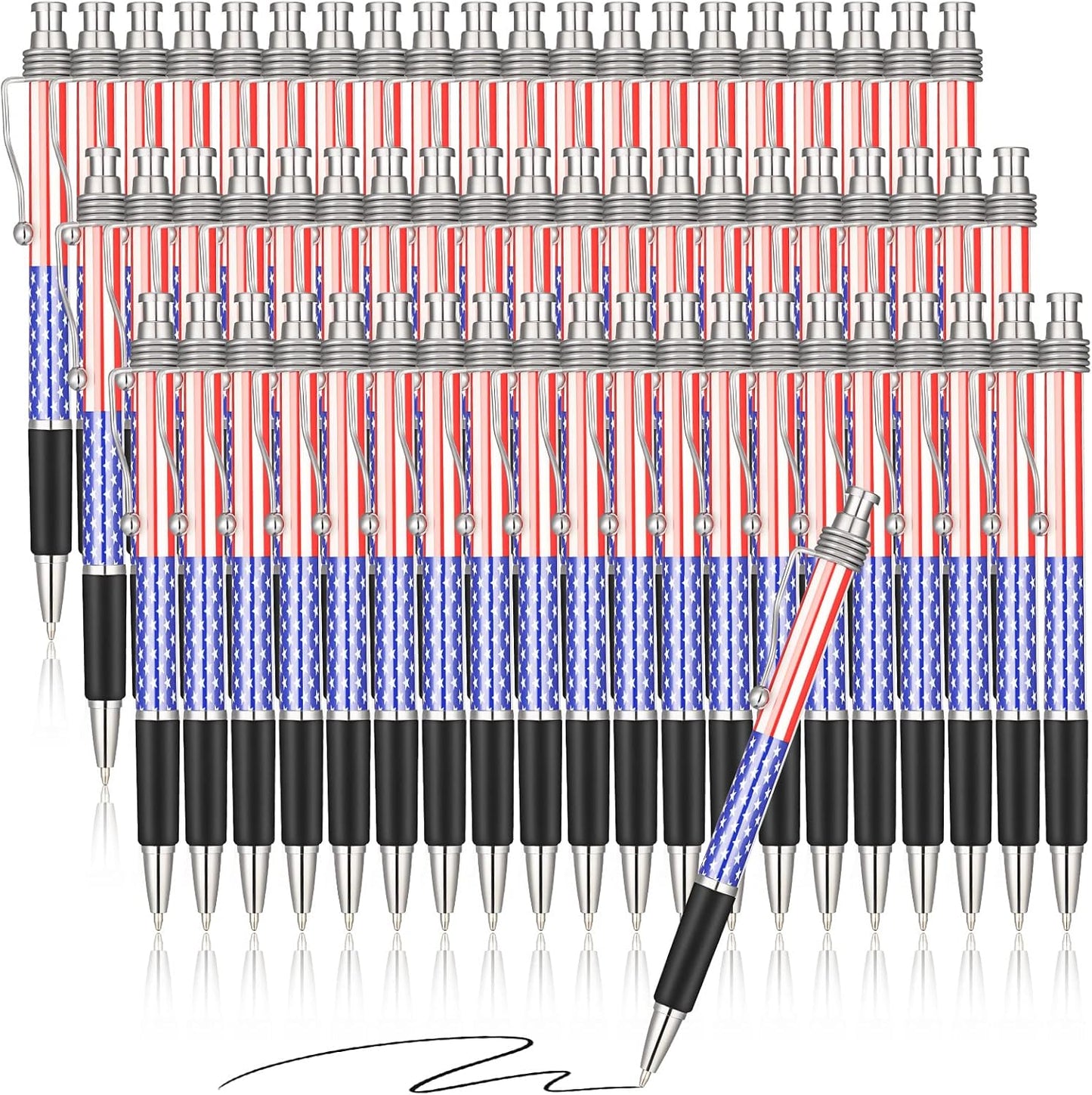 128 Pcs American Flag Pens for Veterans Day Gifts and More