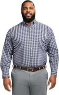 Izod Mens Big and Tall Performance Comfort Long Sleeve Plaid Button so