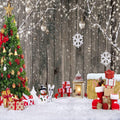 10x10FT Christmas Photography Backdrop Winter Gift Wood Background