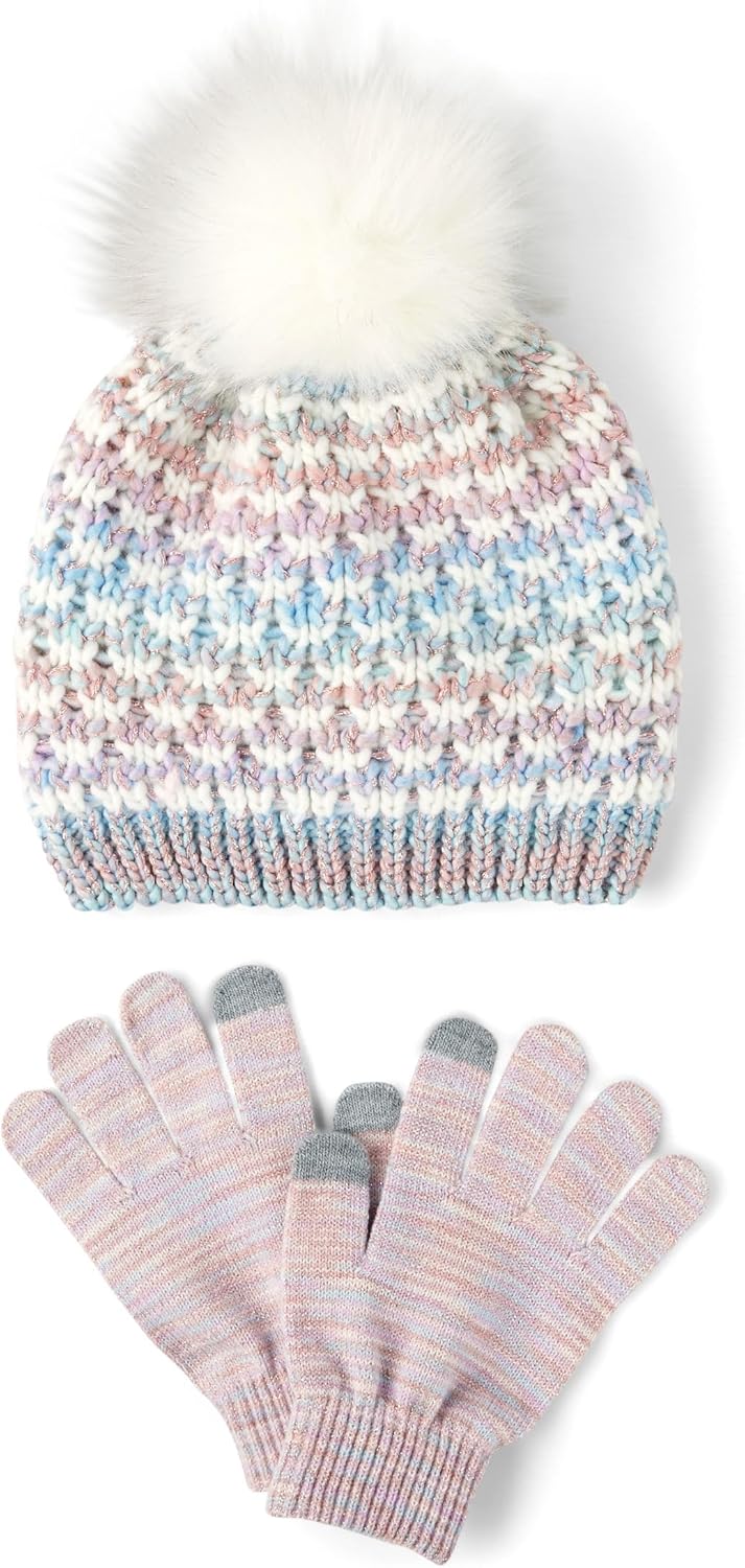 The Children's Place Girls Winter Hat and Mittens Cold Weather Set
