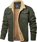 MAGCOMSEN Men's Winter Jacket Lined Sherpa Trucker Coat - Warm Jackets