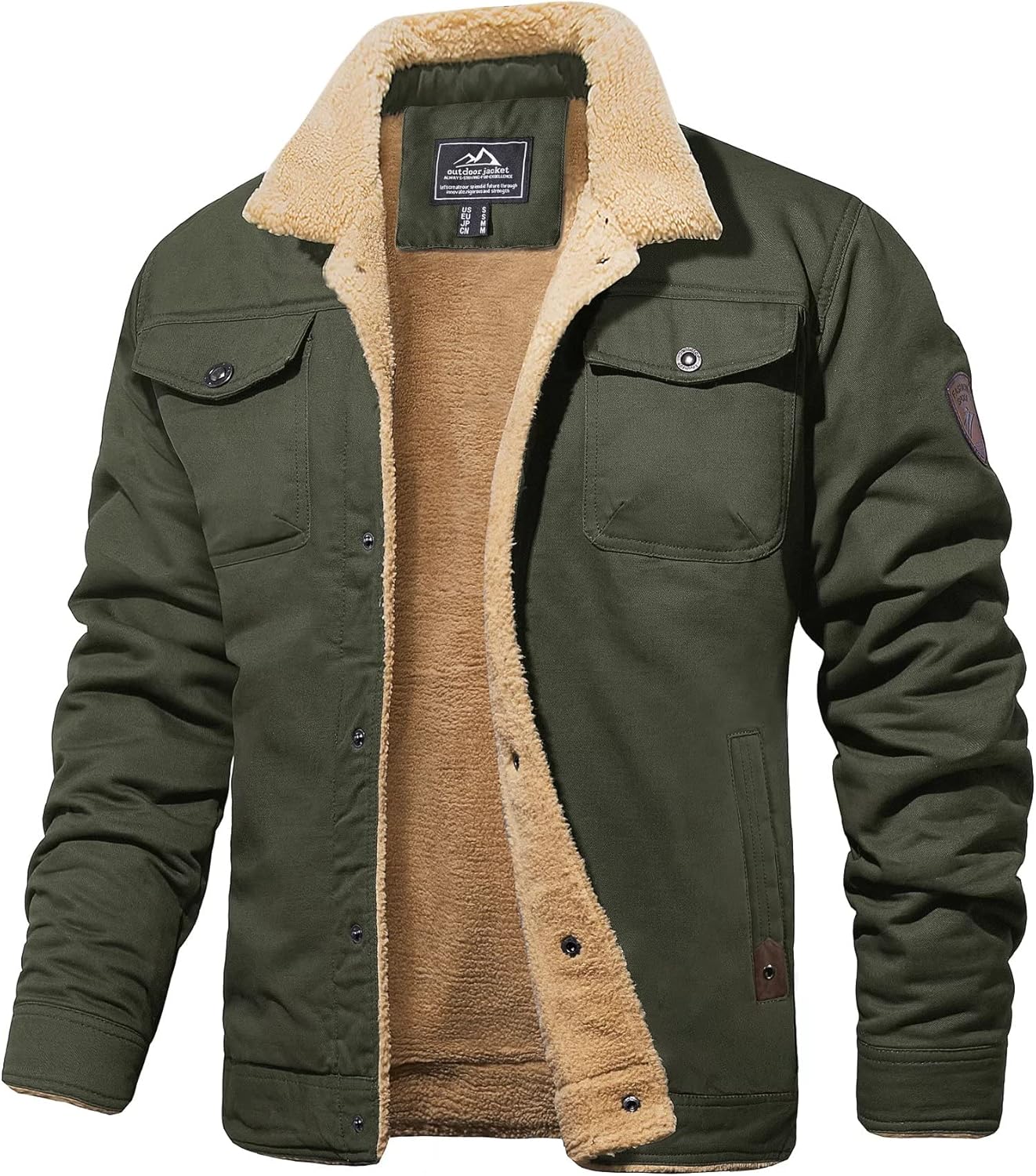 MAGCOMSEN Men's Winter Jacket with Sherpa Lining for Warmth