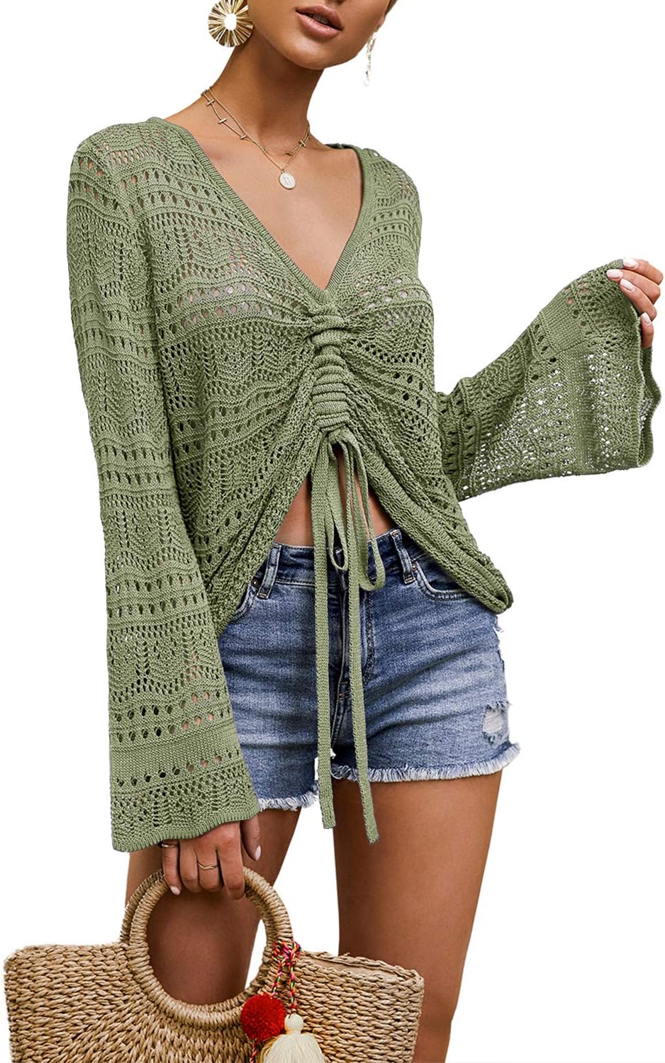 Boho Off Shoulder Sheer Crop Tops for Trendy Summer Style
